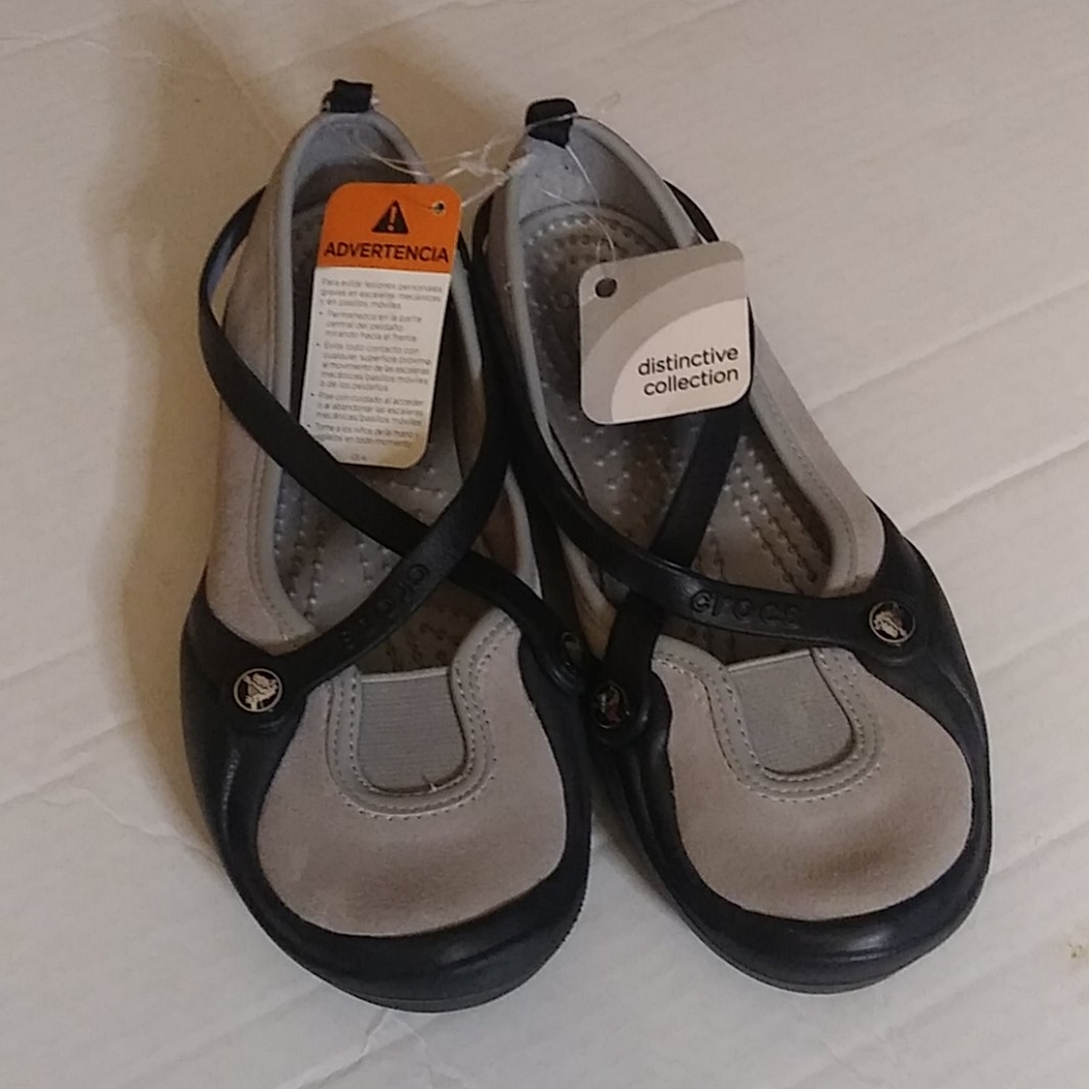 Women's Crocs Celeste sporty flats grey suede 5